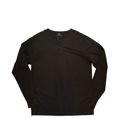 Black Long Sleeve Henley T-Shirt