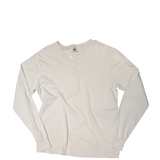 Stone White Long Sleeve Henley T-Shirt 30682629439679 thumb