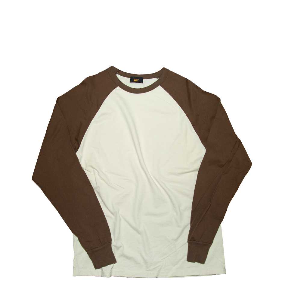 Brown And Ivory Baseball Long Sleeve T-Shirt 31868205334719