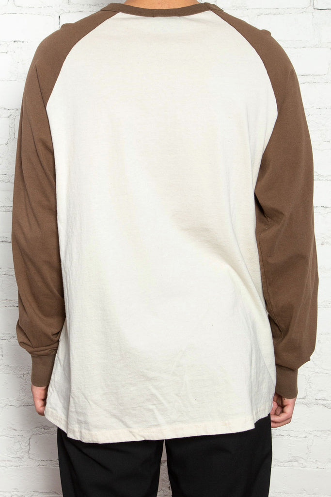 Brown And Ivory Baseball Long Sleeve T-Shirt 31868181479615