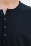 Black Long Sleeve Henley T-Shirt 30700599967935 thumb