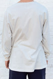 Stone White Long Sleeve Henley T-Shirt 30682594148543 thumb
