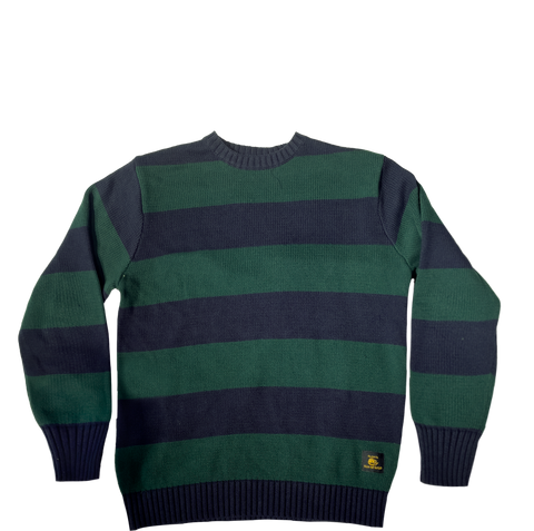 Cable-Knit Striped Sweater